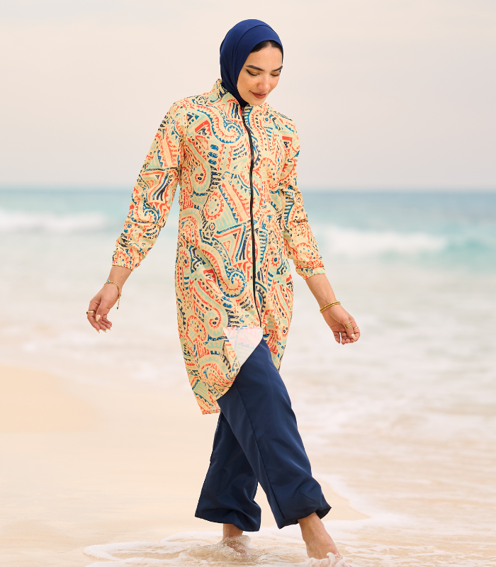 Modest hijab burkini printed