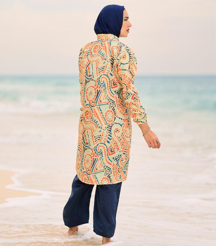 Modest hijab burkini printed