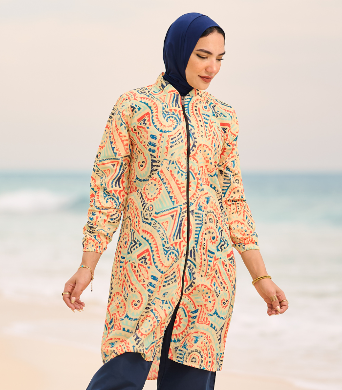 Modest hijab burkini printed Top