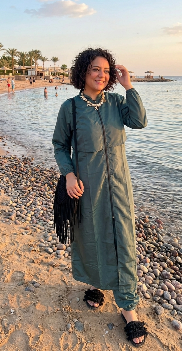 Olive green modest burkini ( extra long )