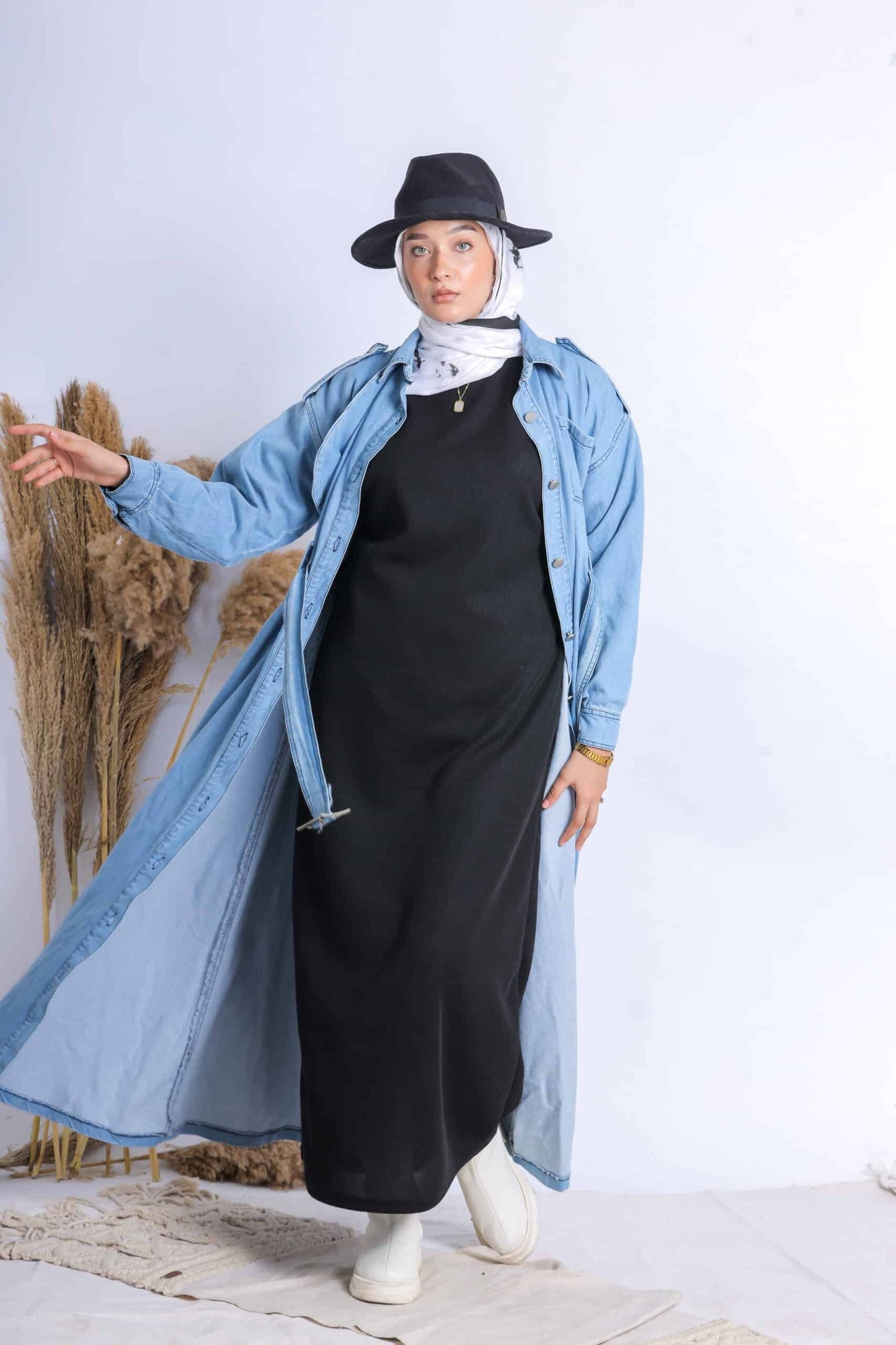 Jeans trench coat