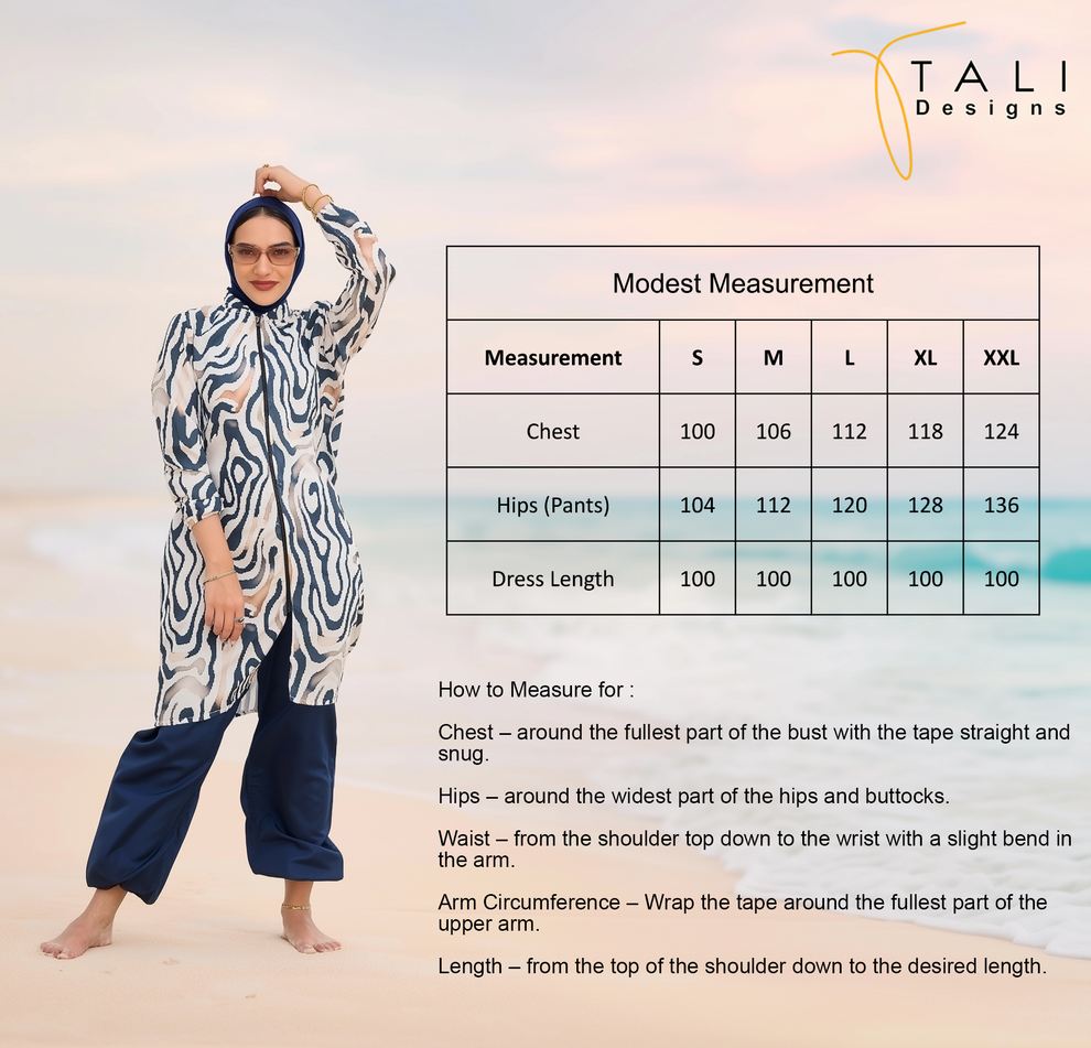 Modest hijab burkini printed – Tali designs