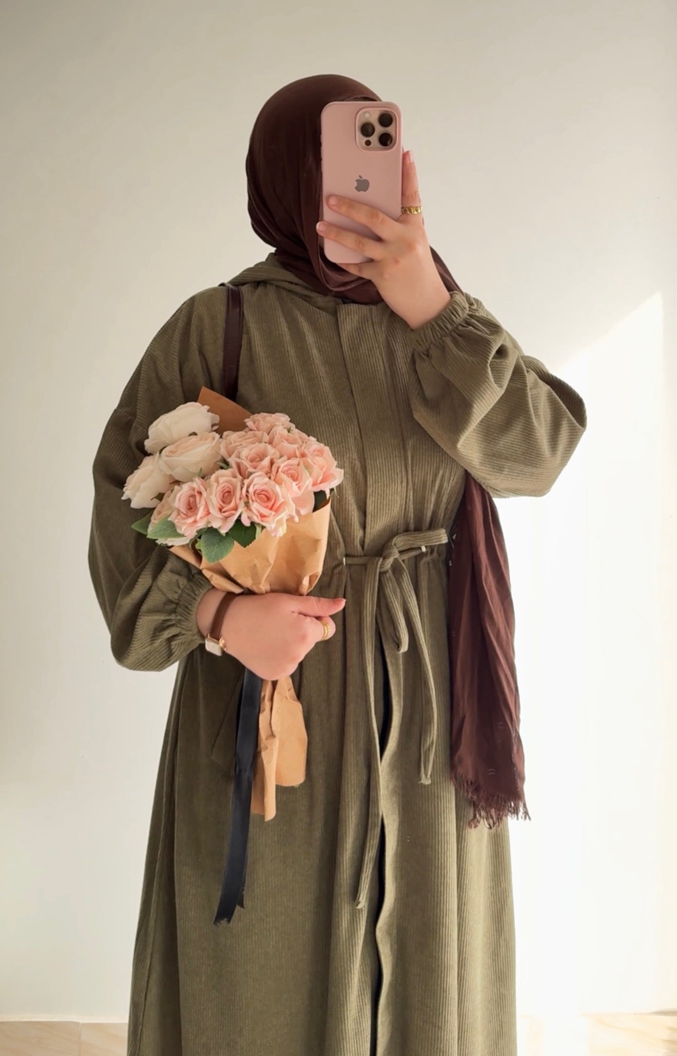 Hilal velvet hooded tunic