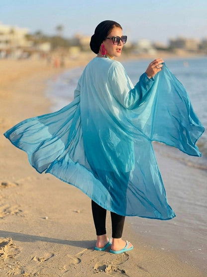 Chiffon grid cover up