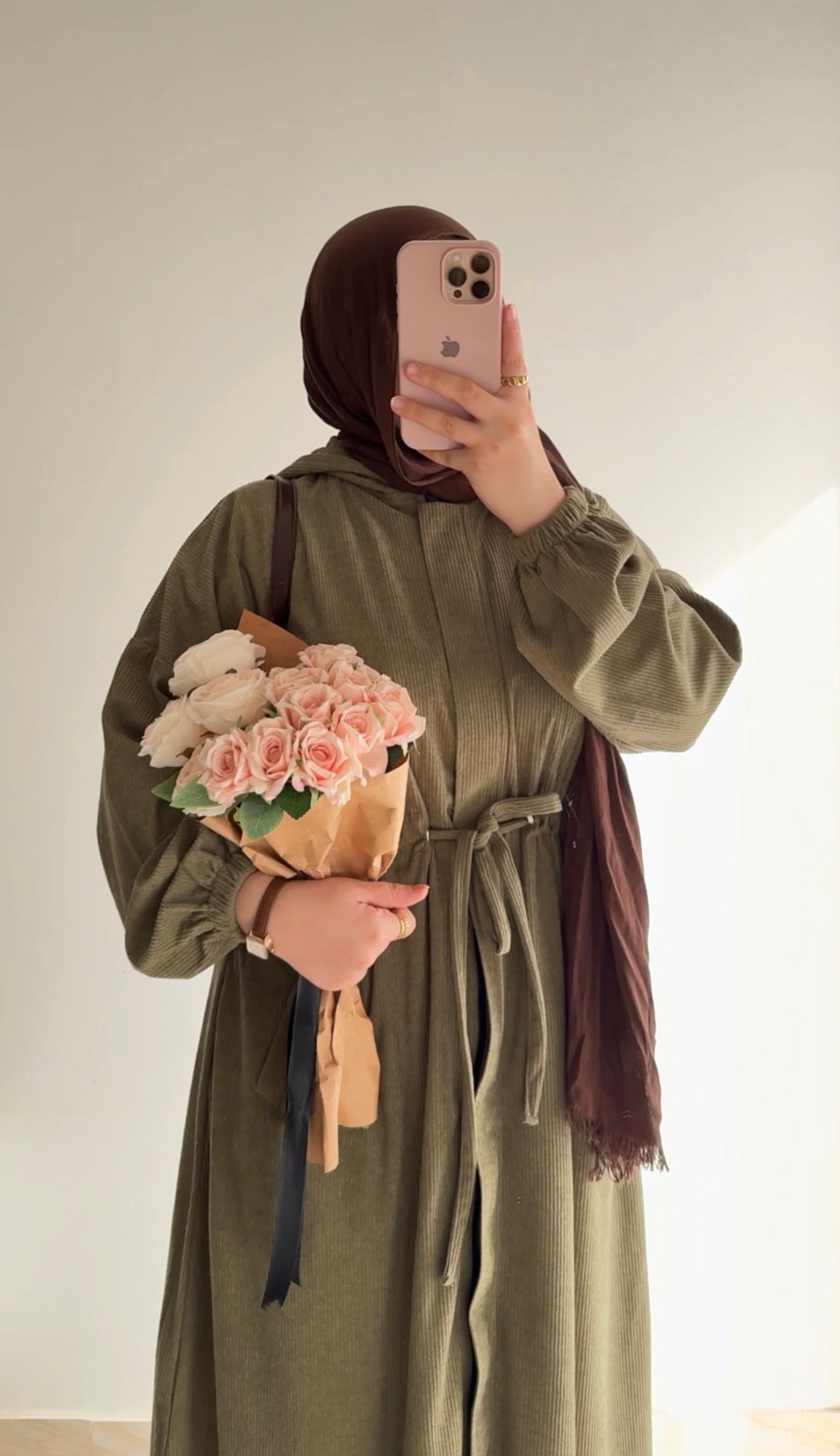 Hilal velvet hooded tunic