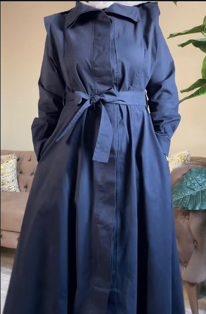 Passant gaberdine dress
