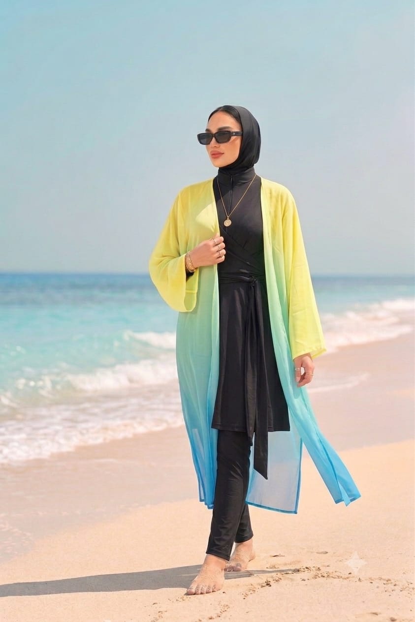 Chiffon grid cover up