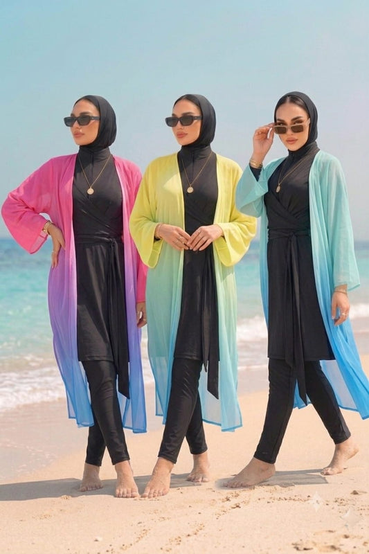 Chiffon grid cover up