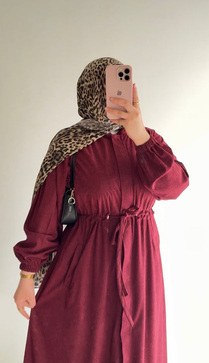 Hilal velvet hooded tunic