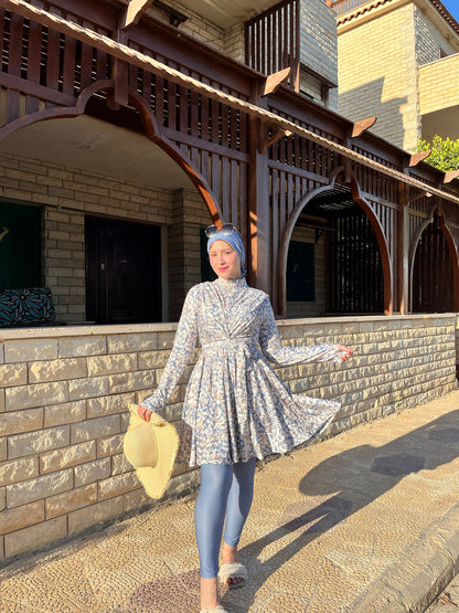 Blue snake mermaid burkini
