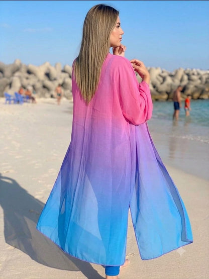 Chiffon grid cover up