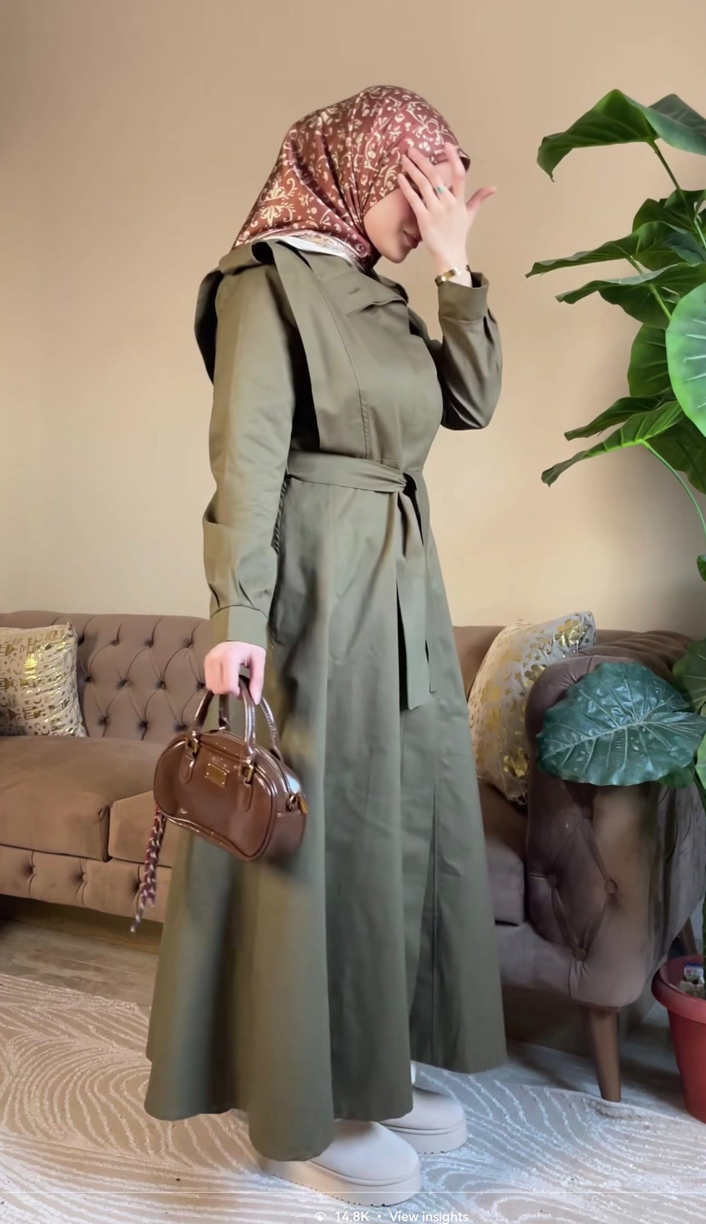 Passant gaberdine dress