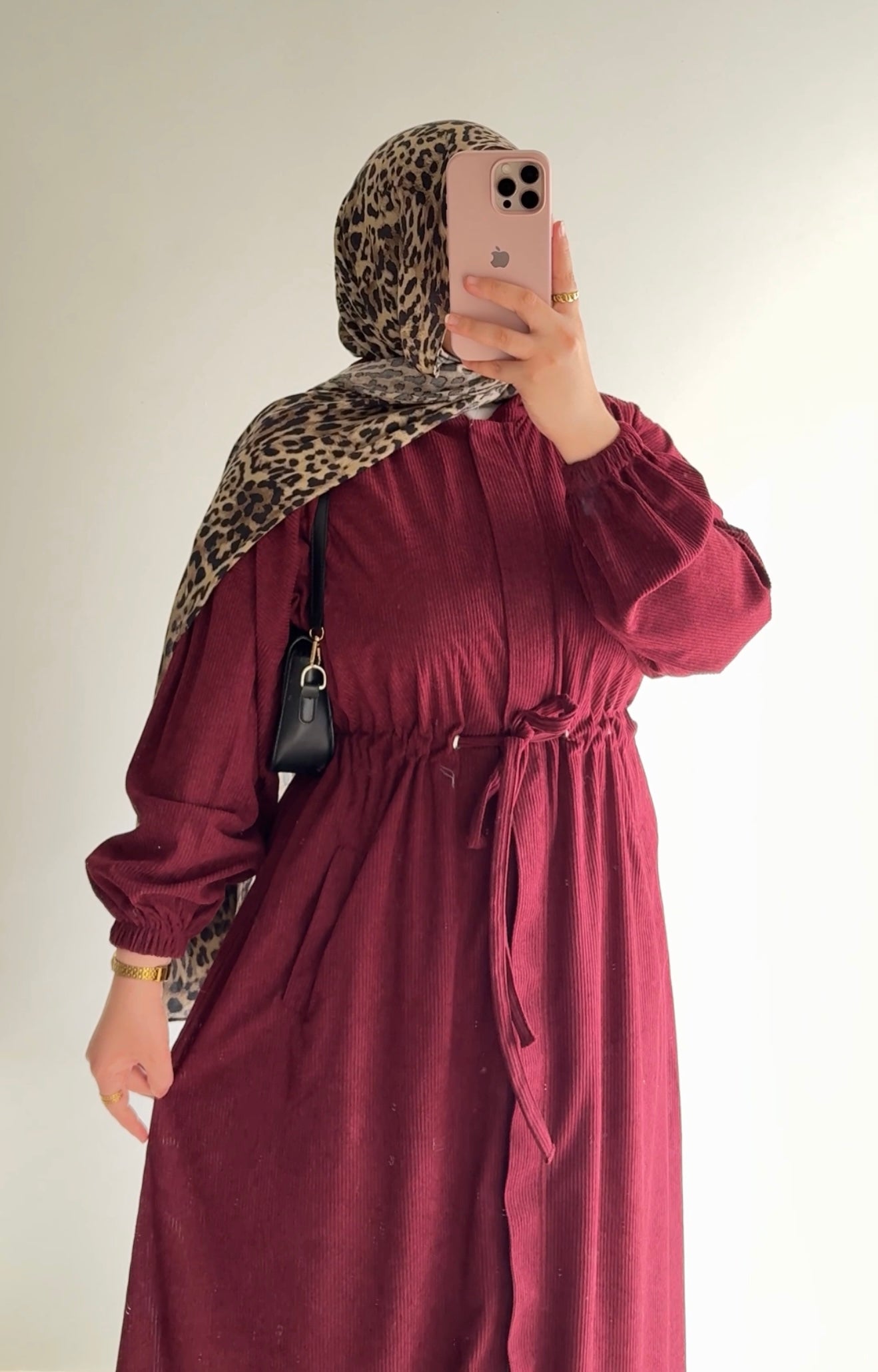 Hilal velvet hooded tunic