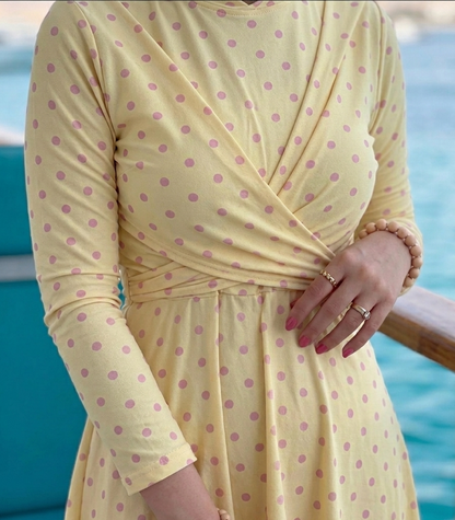 Polca dots butter yellow mermaid burkini