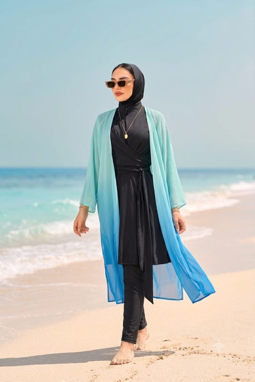 Chiffon grid cover up
