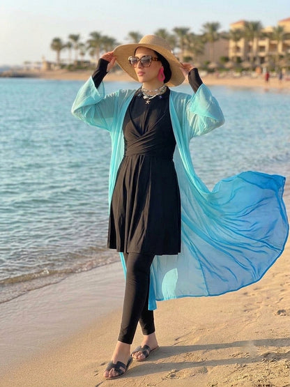 Chiffon grid cover up