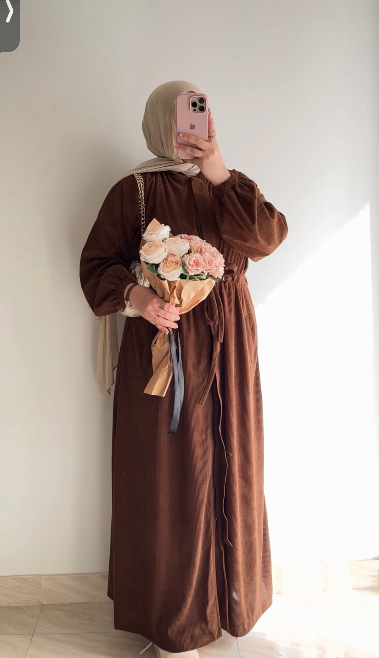 Hilal velvet hooded tunic