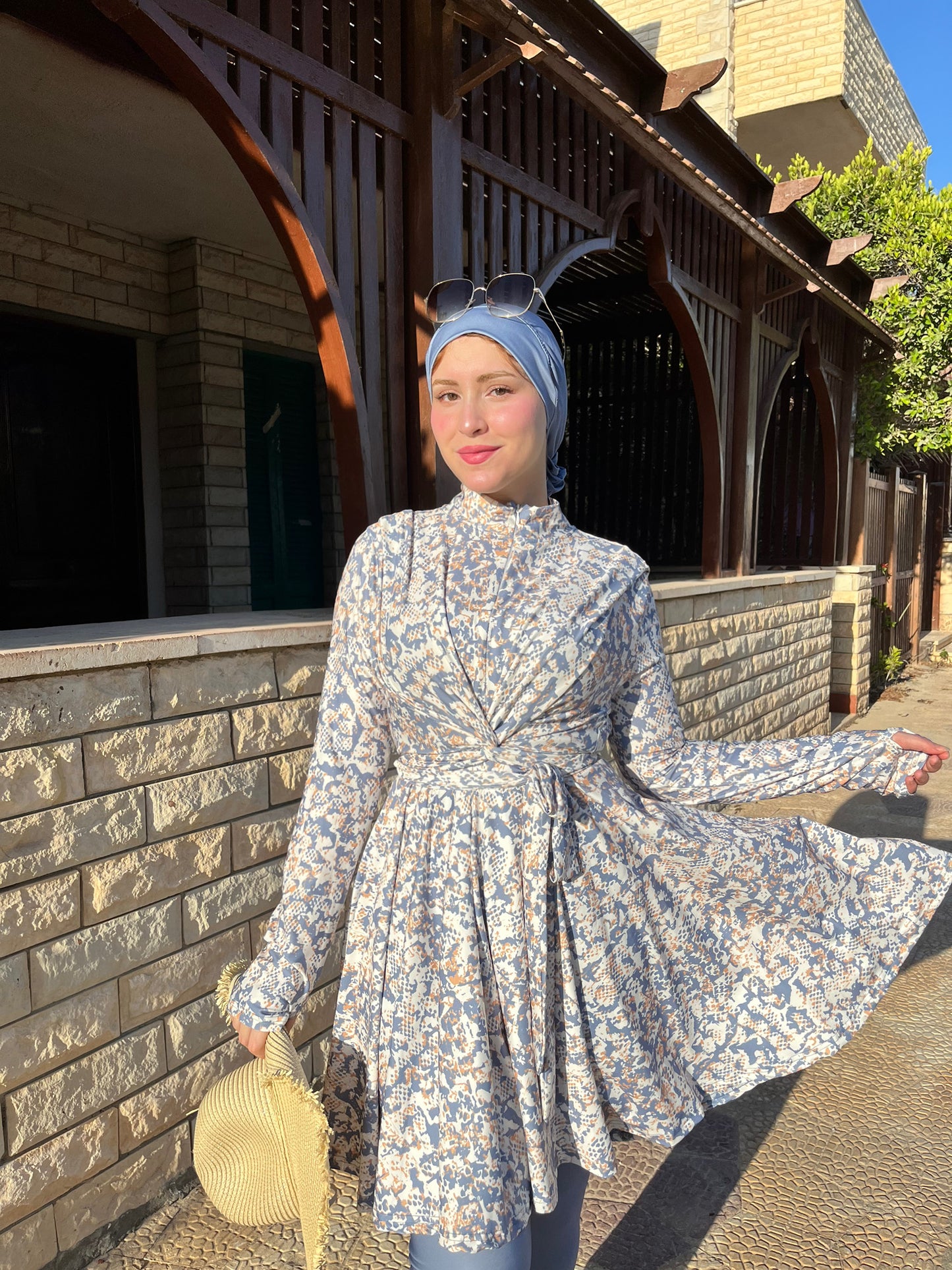 Blue snake mermaid burkini