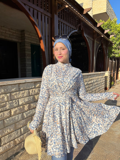 Blue snake mermaid burkini