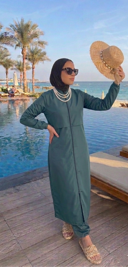Olive green modest burkini ( extra long )