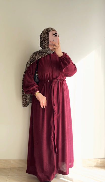 Hilal velvet hooded tunic