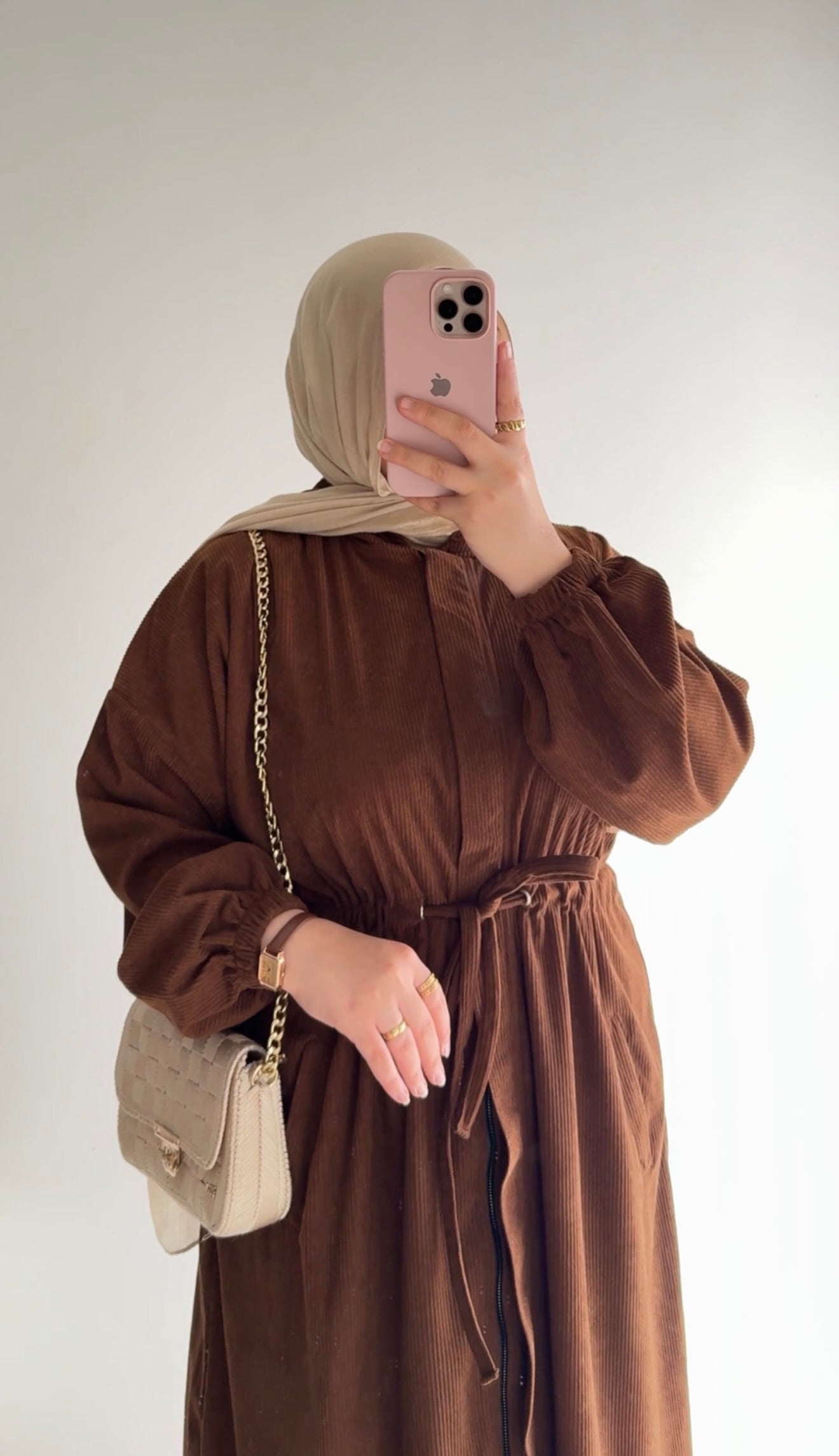Hilal velvet hooded tunic