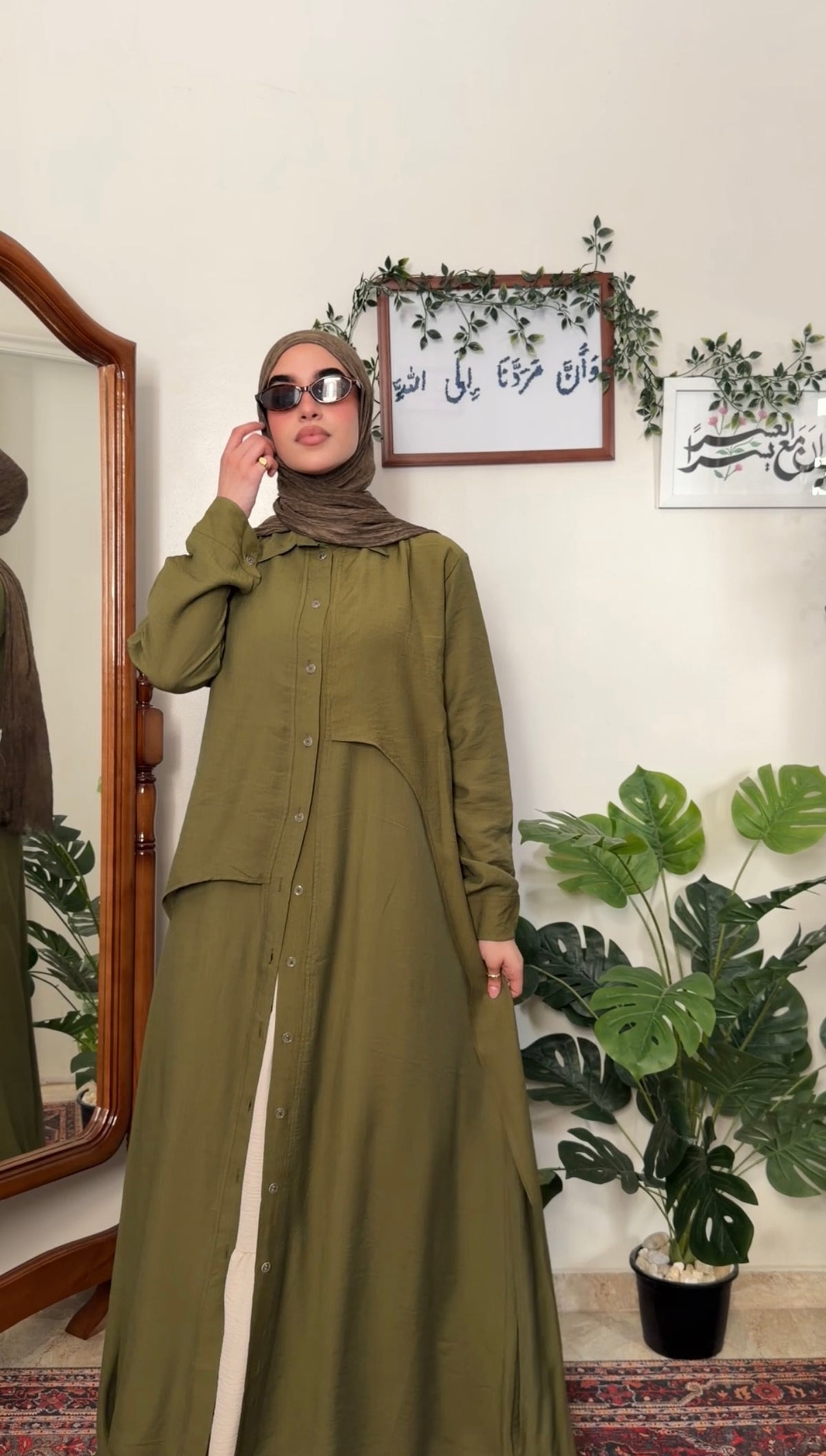 Sandstone layered long shirt